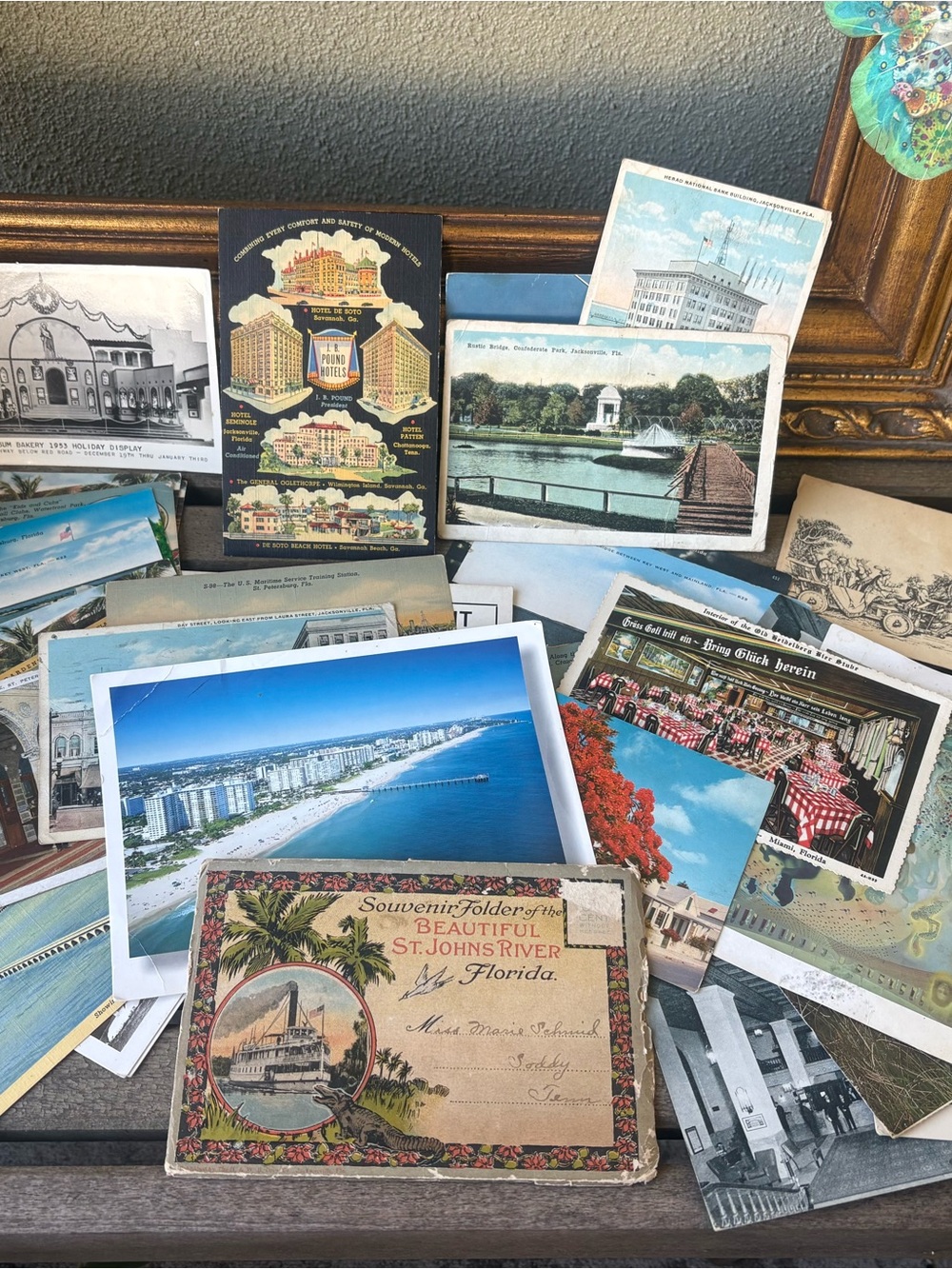42 vintage postcards lot (mid 1900's); Florida Key west , Tallahassee, St Pete